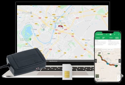 GPS tracker, SIM card and mobile app